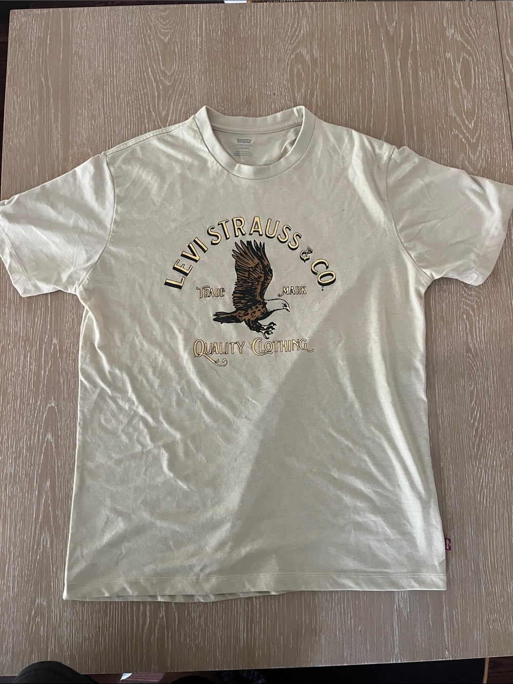 Levi's Cream Short Sleeve Tee with Eagle Logo